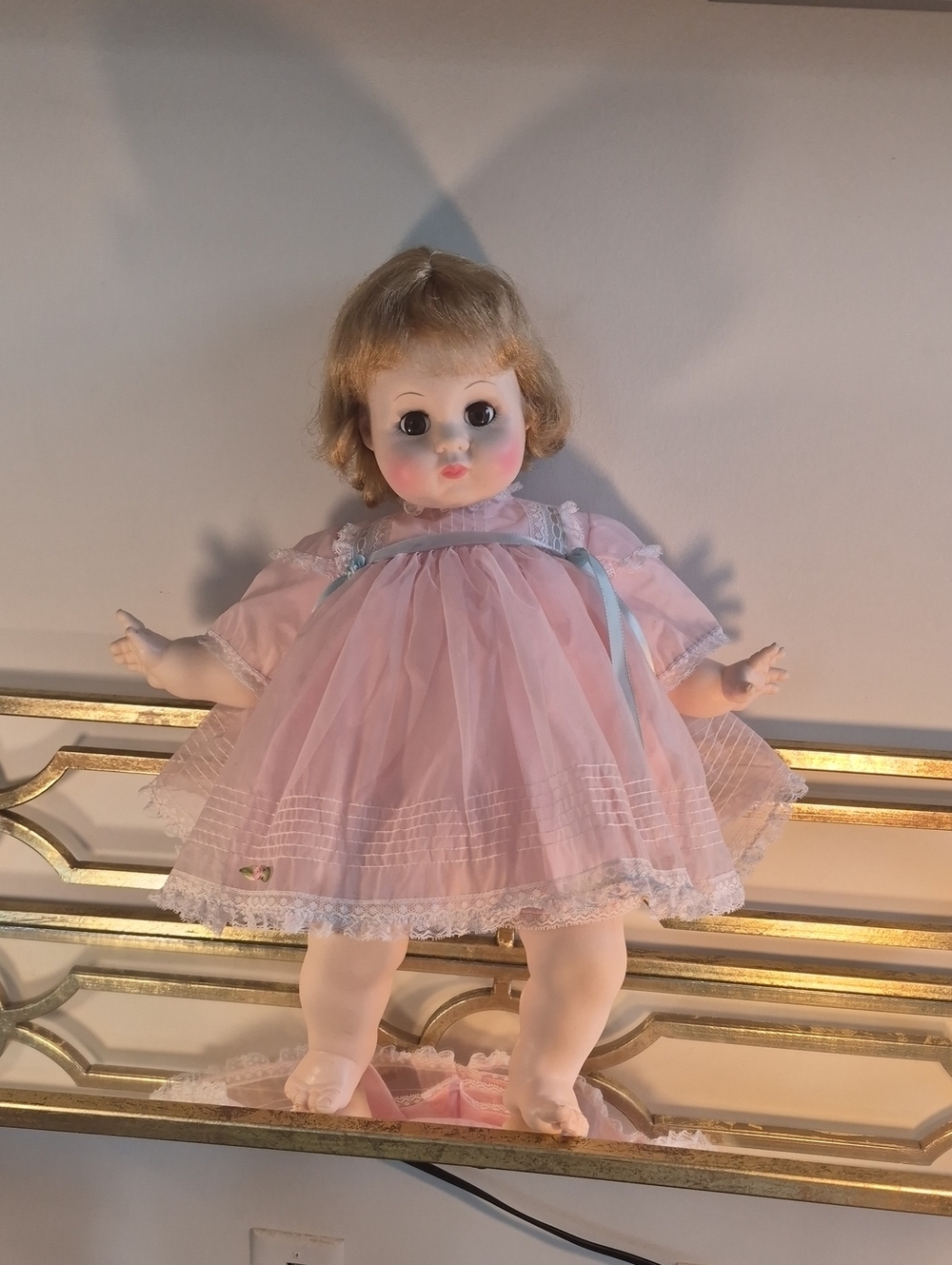 1977 Mary Mine Doll by Alexander Doll Comp Inc, 20", Cream & Pink Multi.